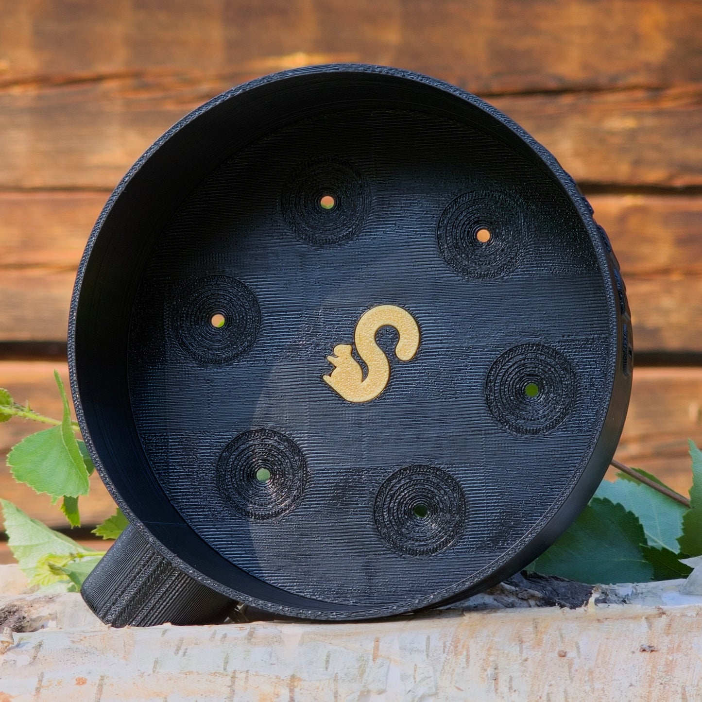 オラヴァラドル(ロウリュ用柄杓、ラージ、ブラック)6穴の交換用ベース付き