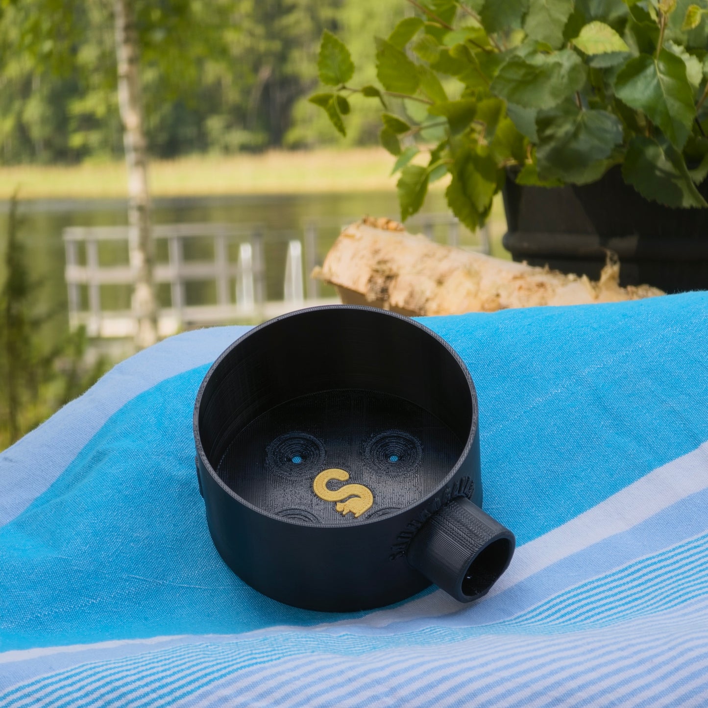 オラヴァラドル(ロウリュ用柄杓、ノーマル、ブラック)4穴の交換用ベース付き