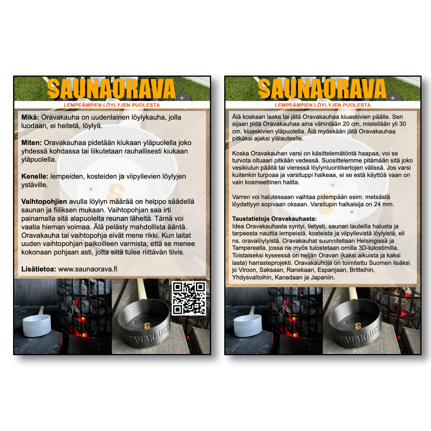 オラヴァラドル(ロウリュ用柄杓、ラージ、ホワイト)6穴の交換用ベース付き