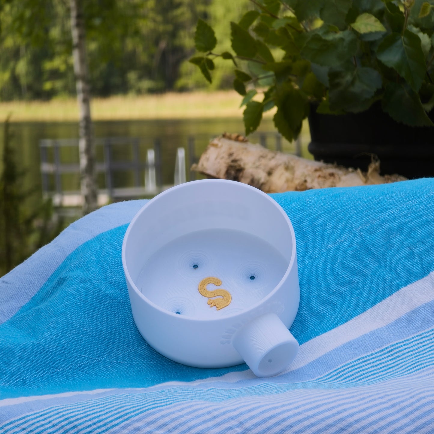 オラヴァラドル(ロウリュ用柄杓、ノーマル、ホワイト)4穴の交換用ベース付き