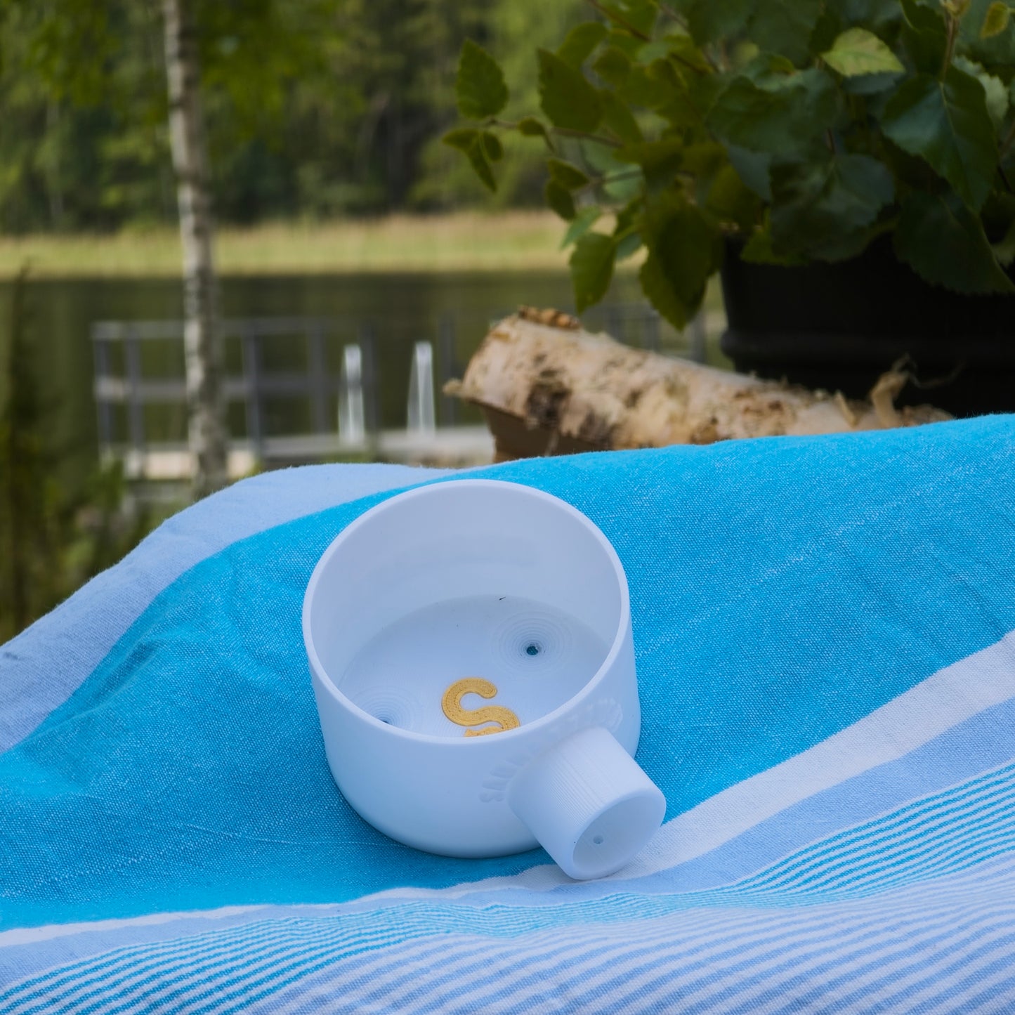 オラヴァラドル(ロウリュ用柄杓、スモール、ホワイト)3穴の交換用ベース付き